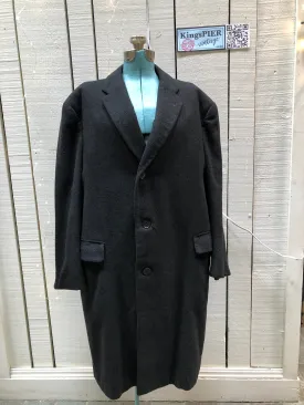 Vintage 60s Charcoal Grey Overcoat, Chest 48”