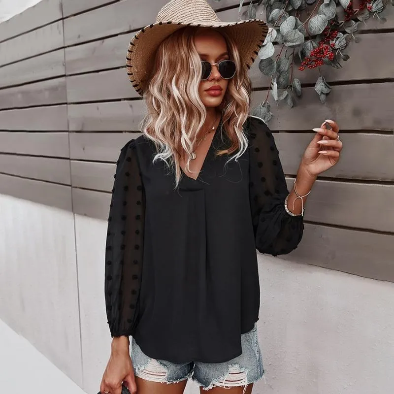 Women Chiffon Long Sleeve T-Shirt