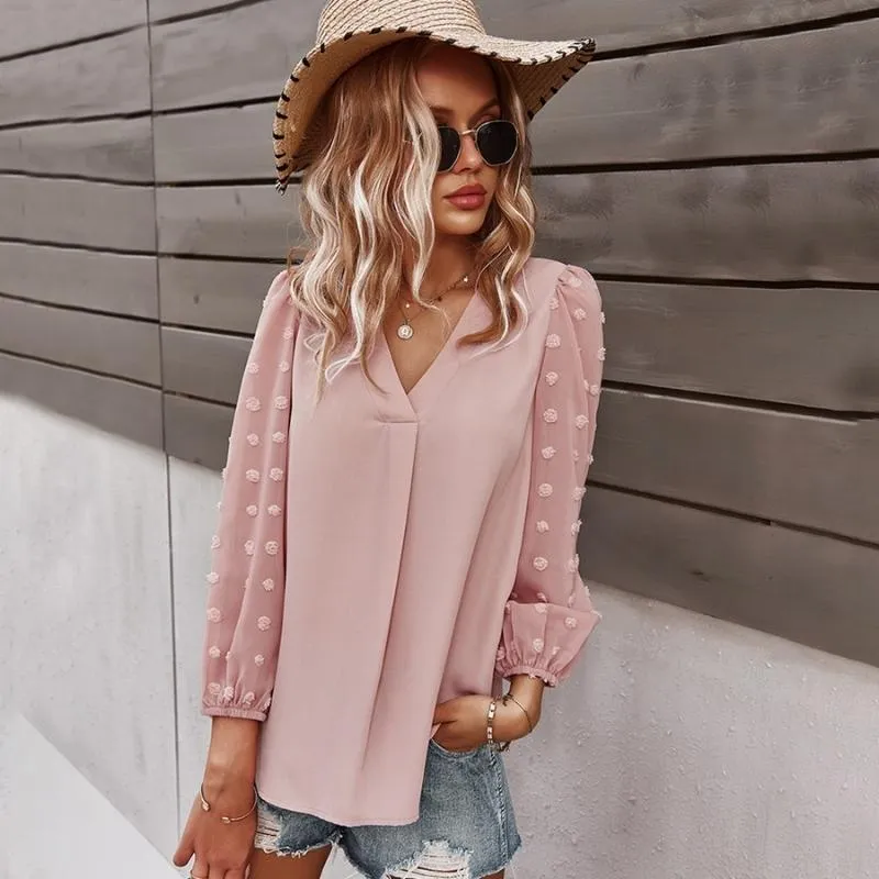 Women Chiffon Long Sleeve T-Shirt