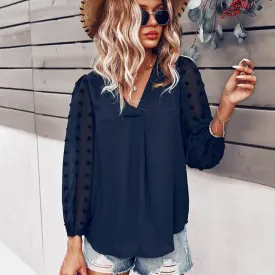 Women Chiffon Long Sleeve T-Shirt