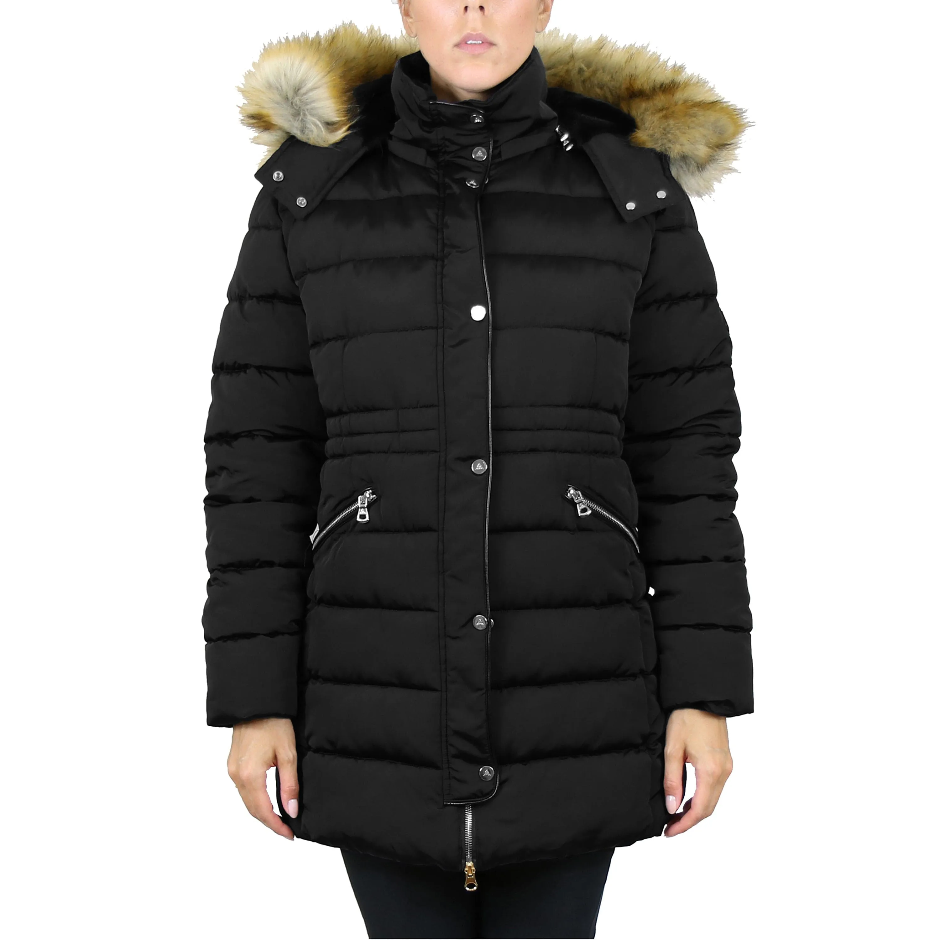 Women's Heavyweight Parka Jacket with Detachable Faux Fur Hood