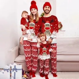 Xmas Deer Print Pajamas Sets