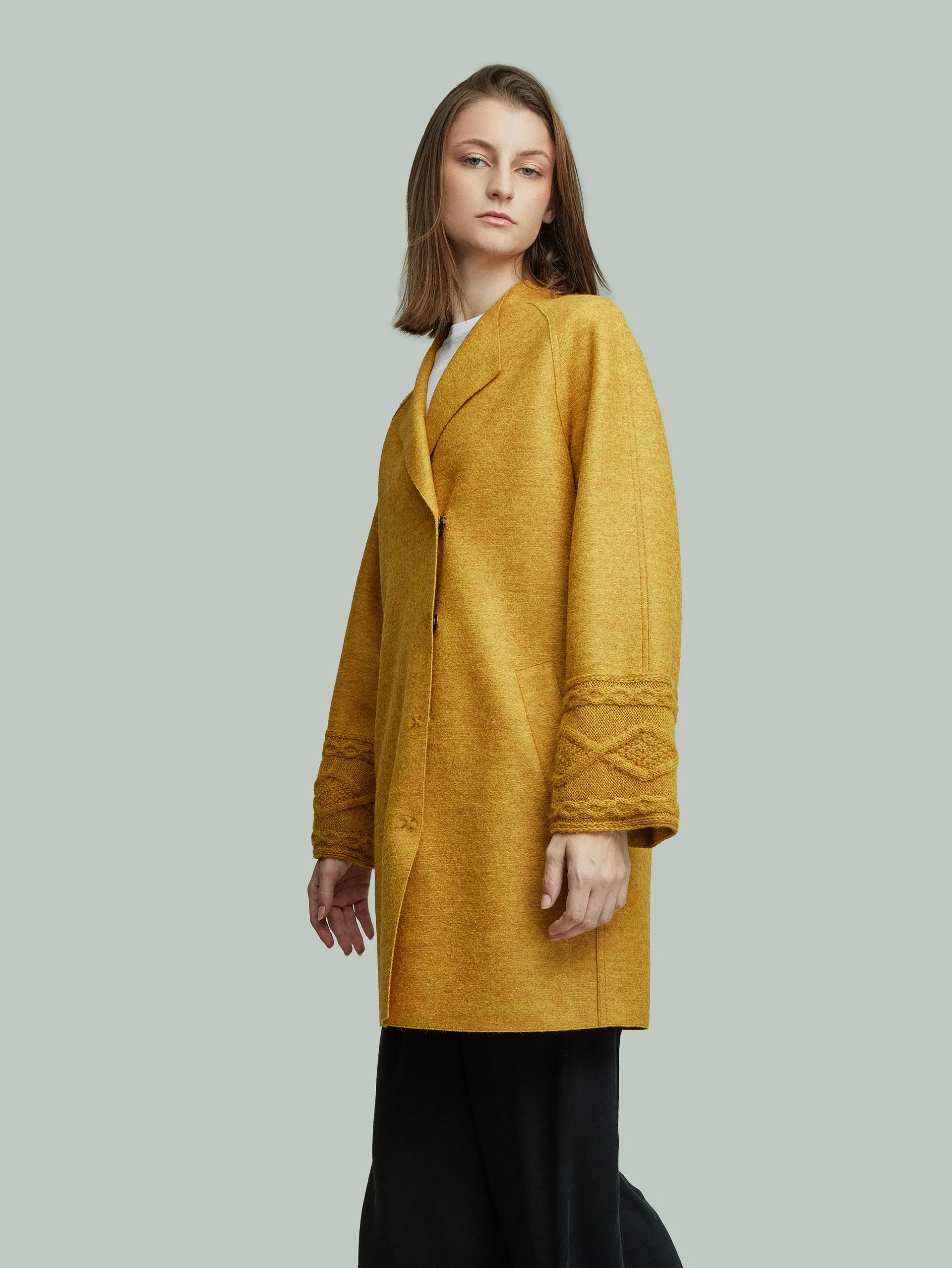 Yoshiko Coat Alpaca Color Yellow