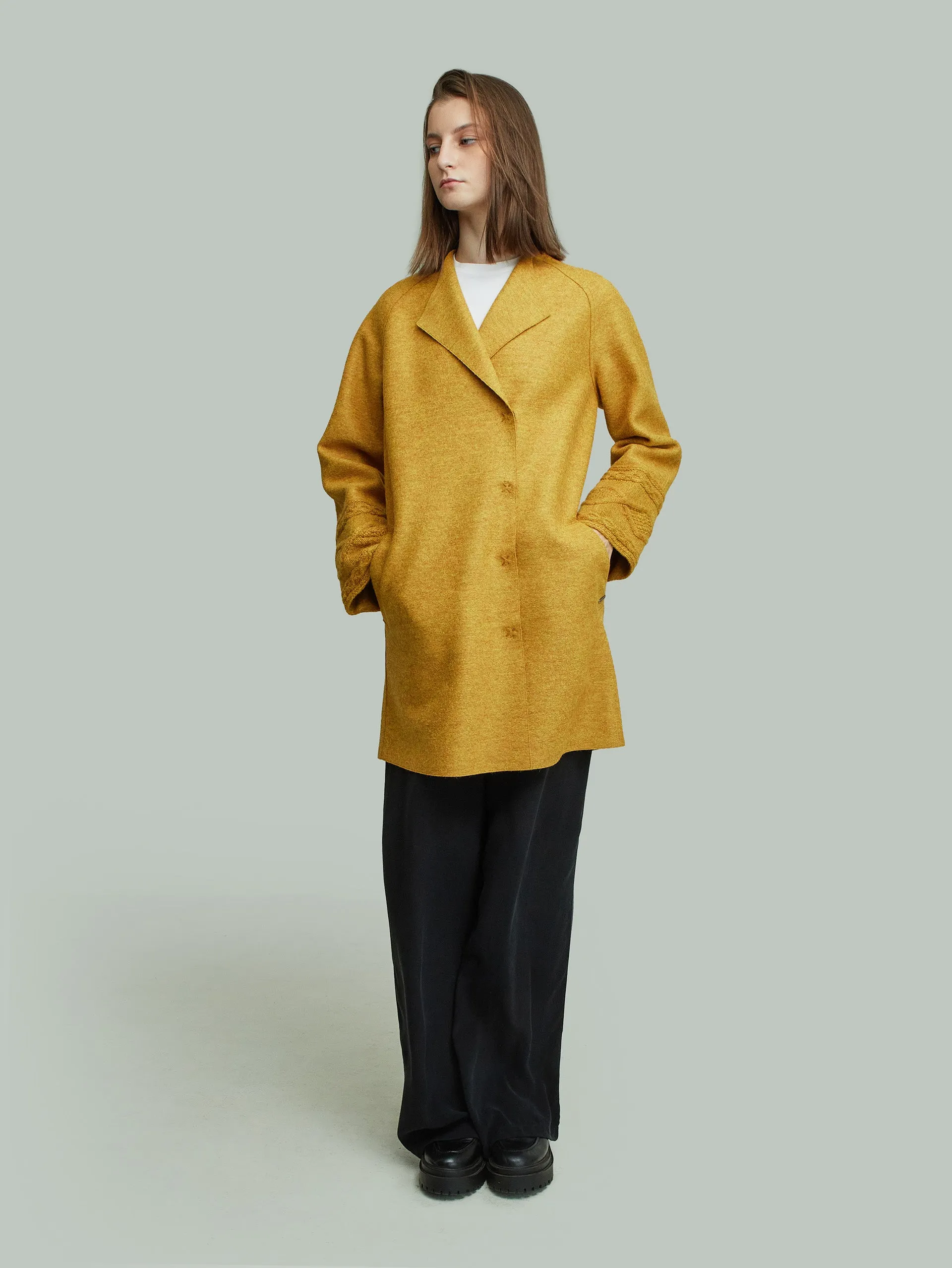 Yoshiko Coat Alpaca Color Yellow