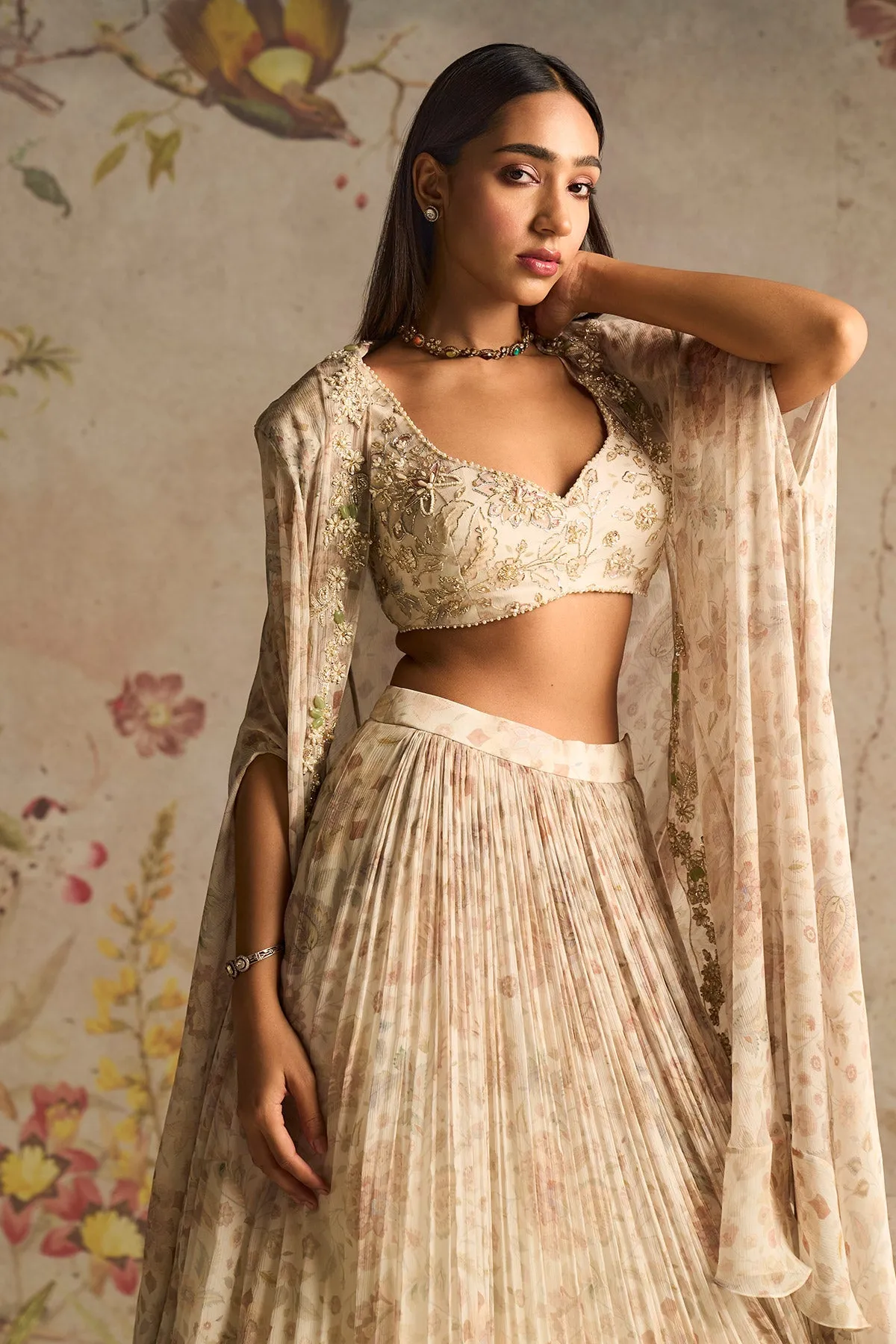 ZEST CAPE LEHENGA SET