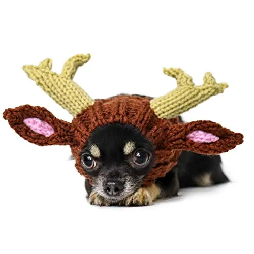 Zoo Snoods Reindeer Costume for Dogs & Cats Deer Antlers Brown